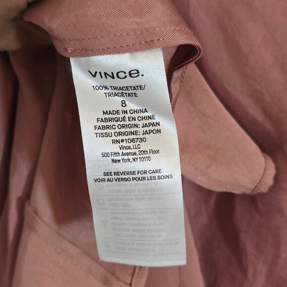 Vince Twist Front Camisole Slip Midi Dress Dusty Rose Pink Ombre NEW $325 Sz 8 - Picture 16 of 16